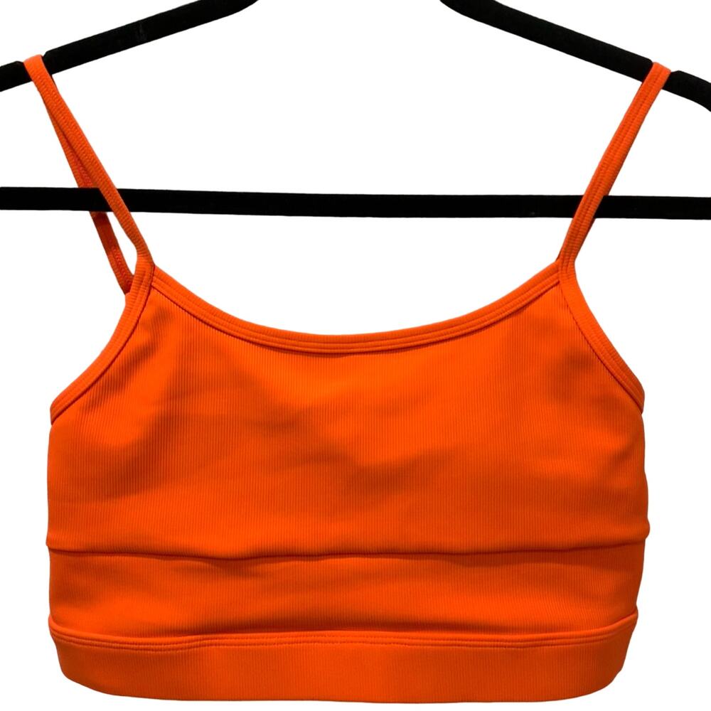 WILO Tangerine Longline Ribbed Sports Bra Size M